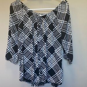 Maurice’s Women’s Black and White Blouse